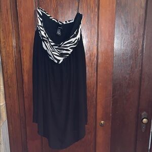 Torrid Black and White Strapless Sundress